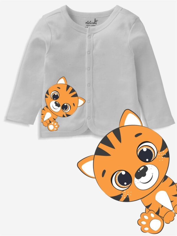 minicult Cotton Unisex Front Open Full Sleeve T-Shirt with snap Buttons and Cute Prints Combo Pack - Image 6