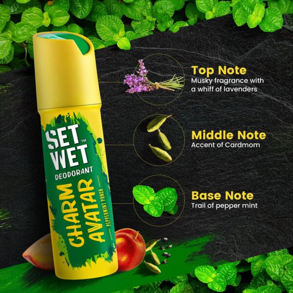 SET WET Deodorant Spray Perfume Cool, Charm & Swag Avatar for men, 150ml (Pack of 3) - Image 3