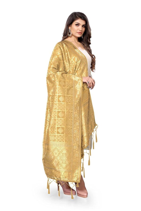 1750528799 Jaanvi fashion Womens Bandhani Floral Woven Silk Dupatta With Zari Work.jpg