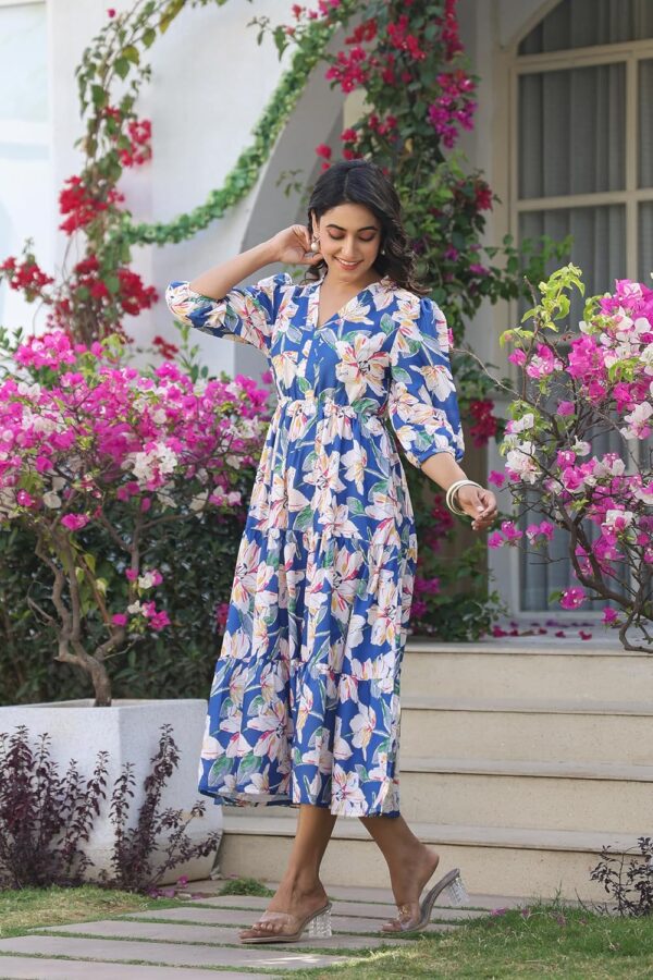 1750546686 Leriya Fashion Womens Fit and Flare Bohemian Dress Elegant V Neck Tiered Flowy Long Dress.jpg