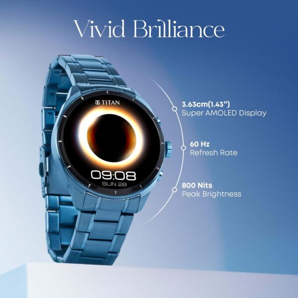 1750553355 Titan Heritage 1.43 AMOLED Stainless Steel Bracelet Smart Watch for Men BT Calling Voice.jpg
