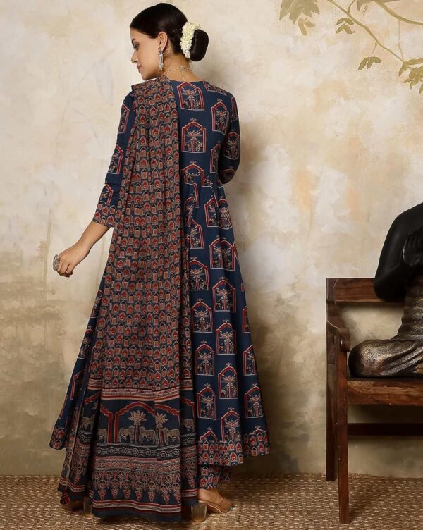 1750554893 GEKHAWomens Red Cotton Printed Flared Kurta with Cotton Pant and Cotton Printed Dupatta Sets.jpg