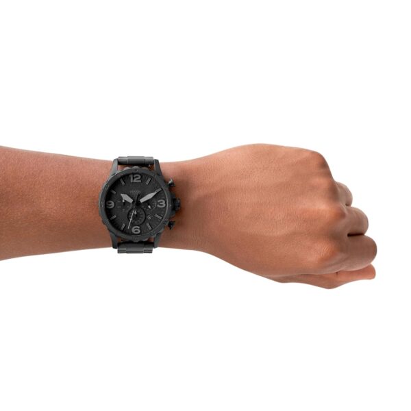 1750555032 Fossil Nate Chronograph Analog Black Dial Grey Band Mens Stainless Steel Watch JR1401.jpg