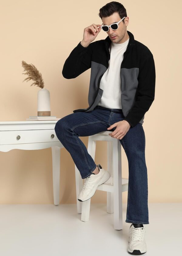 1750560688 Alan Jones Clothing Mens Fleece Regular Solid Stand Collar Full Zip Jacket.jpg