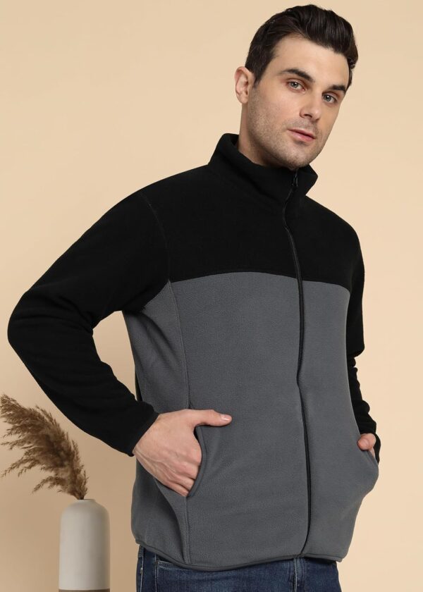 1750560689 Alan Jones Clothing Mens Fleece Regular Solid Stand Collar Full Zip Jacket.jpg