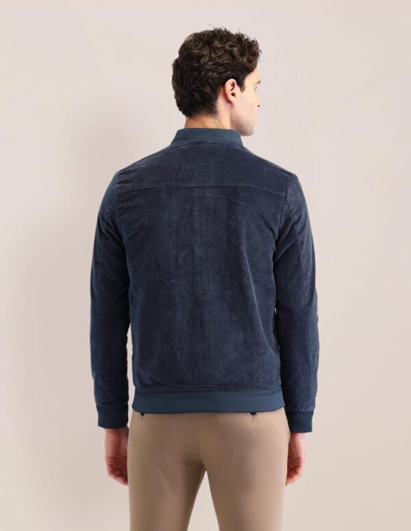 1750572237 U.S. Polo Assn. Mens Blue Textured Mock Collar Long Sleeve Casual Polyester Regular Fit Jacket.jpg