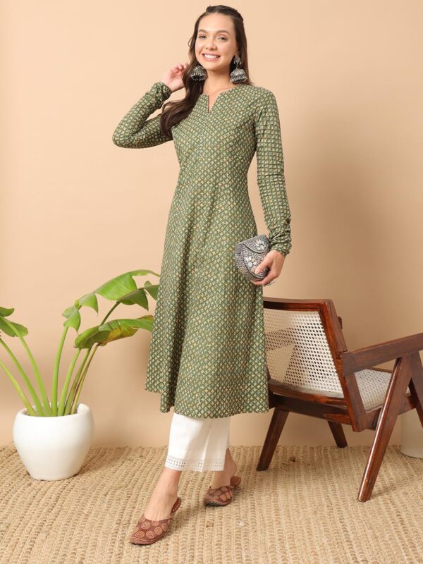 1750575612 FIORRA Womens Floral Printed Navy Blue Cotton A Line Kurta.jpg