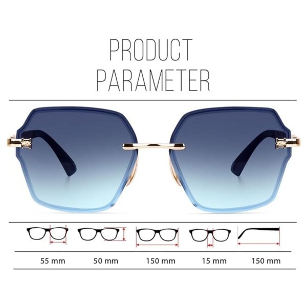 1750591235 Dervin UV Protected Designer Rimless Oversized Sunglasses for Women.jpg