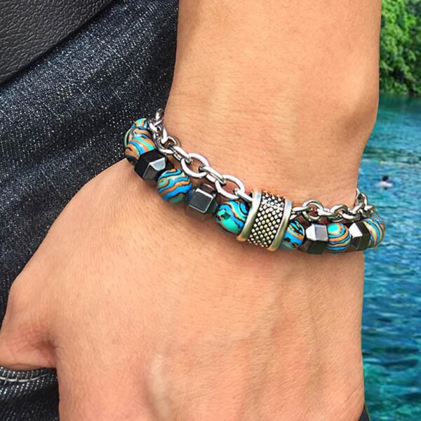 1750596572 Fashion Frill Stylish Boys Bracelet Stainless Steel Beads Silver Chain Bracelet For Men Boys Mens.jpg