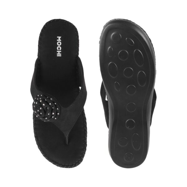 1750598025 Mochi Womens Suede Faux Leather Comfort Fashion Slip on Sandal with Embellished Flower Details.jpg