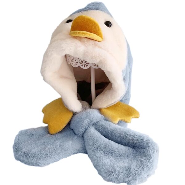 1750604330 BabyMoon Duck Winter Fleece Soft Cap with Scarf Blue.jpg