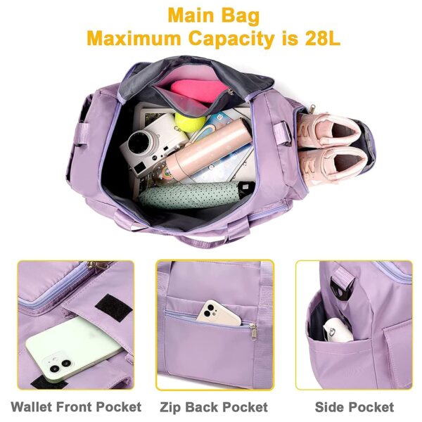 1750607898 Storite Nylon 44 cms Imported Travel Duffle Bag Sports Gym Shoulder Bag for Women with Wet Pocket.jpg