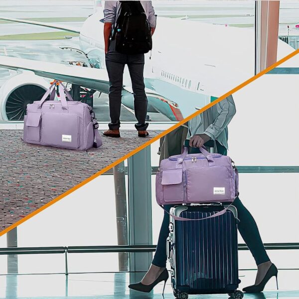 1750607901 Storite Nylon 44 cms Imported Travel Duffle Bag Sports Gym Shoulder Bag for Women with Wet Pocket.jpg