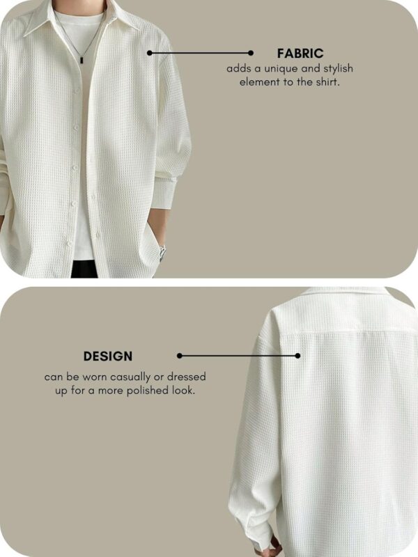 1750616389 Leriya Fashion Mens Formal Button Down Shirt – Slim Fit Office Wear Shirts for Men Textured Long.jpg