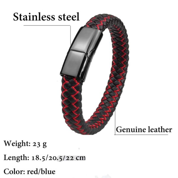 1750617527 Fashion Frill Stylish Bracelet For Men Leather Bracelet Magnetic Clasp Wraparound Black Charm.jpg