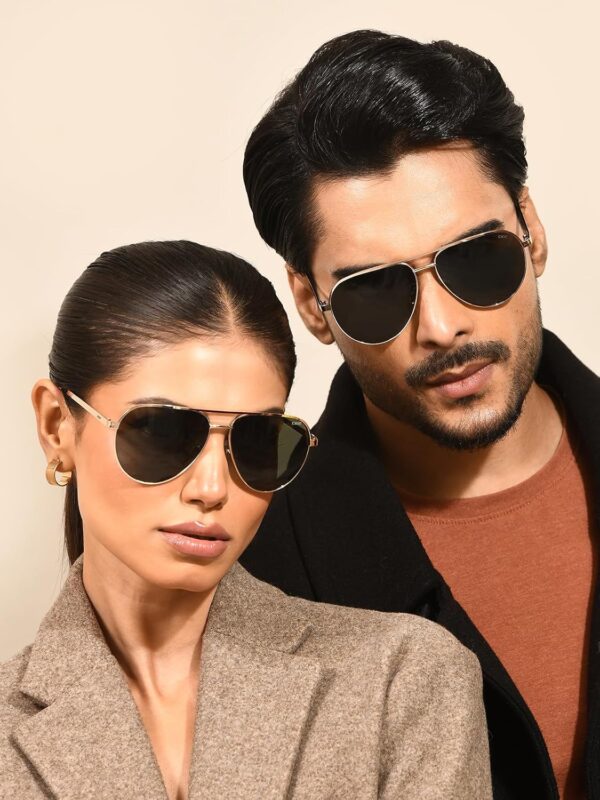 1750624035 IDEE 100 UV protected sunglasses Solid Large Full Rim Unisex Pilot Frame Gold Lens.jpg