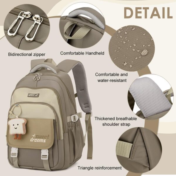 1750631388 PALAY® School Backpack Multi Compartment Schoolgirls Backpack Khaki Cute Cartoon Casual Travel.jpg
