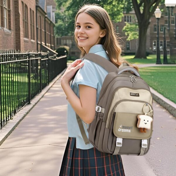 1750631389 PALAY® School Backpack Multi Compartment Schoolgirls Backpack Khaki Cute Cartoon Casual Travel.jpg