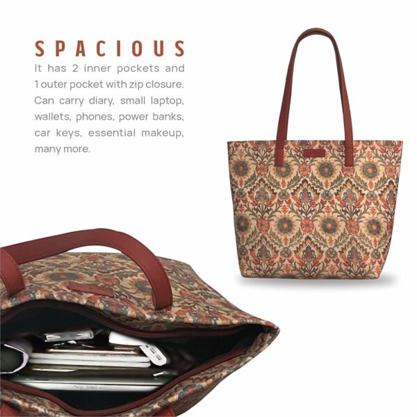 1750634916 Aquatan Spacious Dark Red Floral Canvas Block Tote Bag for Women with 2 Pockets Ideal Large Shoulder.jpg