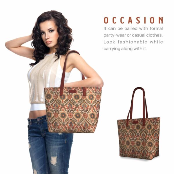 1750634918 Aquatan Spacious Dark Red Floral Canvas Block Tote Bag for Women with 2 Pockets Ideal Large Shoulder.jpg