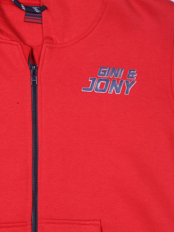 1750638595 Gini Jony Boys Red Plain Knits Jacket.jpg