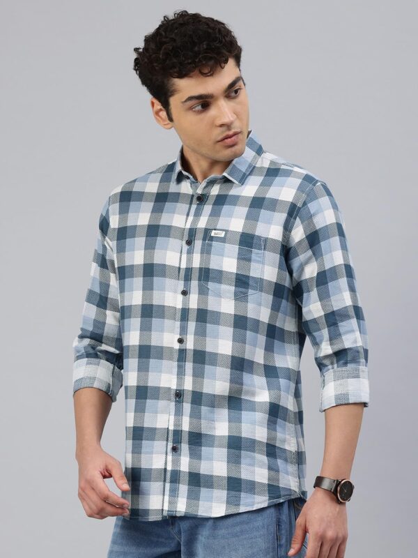 1750874146 Majestic Man Men Comfort Slim Fit Opaque Checked Cotton Casual Shirt.jpg