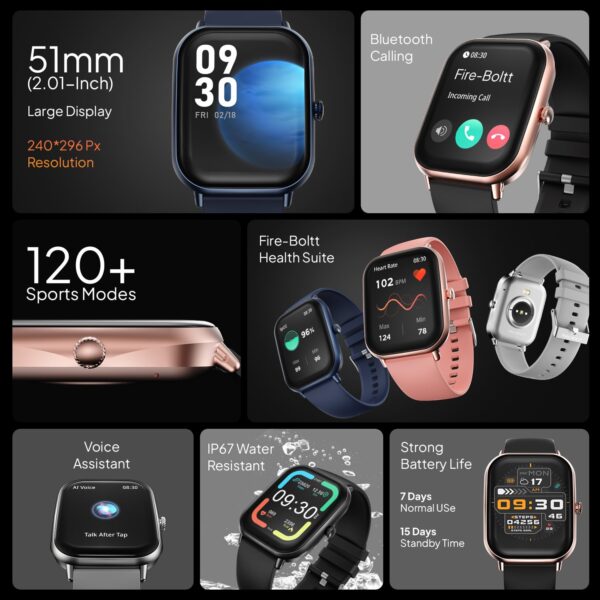1750882947 Fire Boltt Ninja Call Pro Max Smart Watch 2.01 inch Display Bluetooth Calling 120 Sports Modes Health.jpg