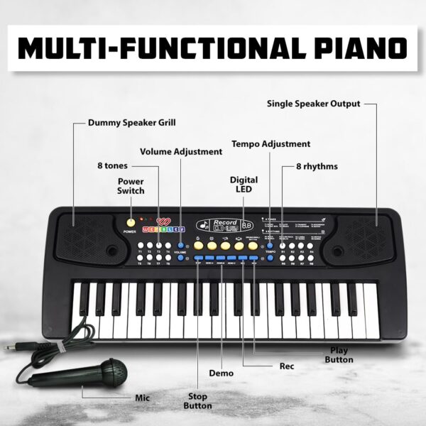 1750915518 Wembley Kids Piano with Mic Rechargeable Portable Electronic Keyboard Musical Toy for Beginners Boys.jpg