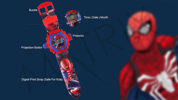 1750940973 Matrix Kids Edition SpidermanBarbieBen 10 Marvel Avengers Digital Watch with 24 Image Projection Boys.jpg
