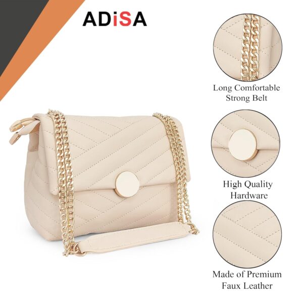 1750948542 ADISA Womens Girls Quilted Cross Body Sling Bag with Gold Chain SL5136.jpg