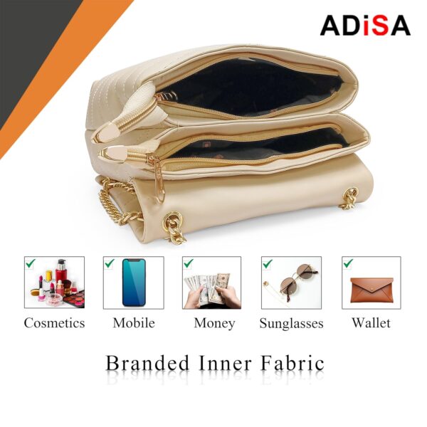 1750948543 ADISA Womens Girls Quilted Cross Body Sling Bag with Gold Chain SL5136.jpg