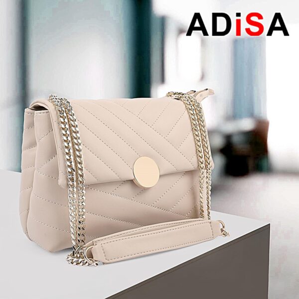 1750948544 ADISA Womens Girls Quilted Cross Body Sling Bag with Gold Chain SL5136.jpg