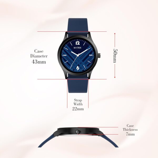 1750953928 Matrix Boys Mens Navy Blue Band Classic Dial with Softest Silicone Strap Analog Wrist Watch.jpg