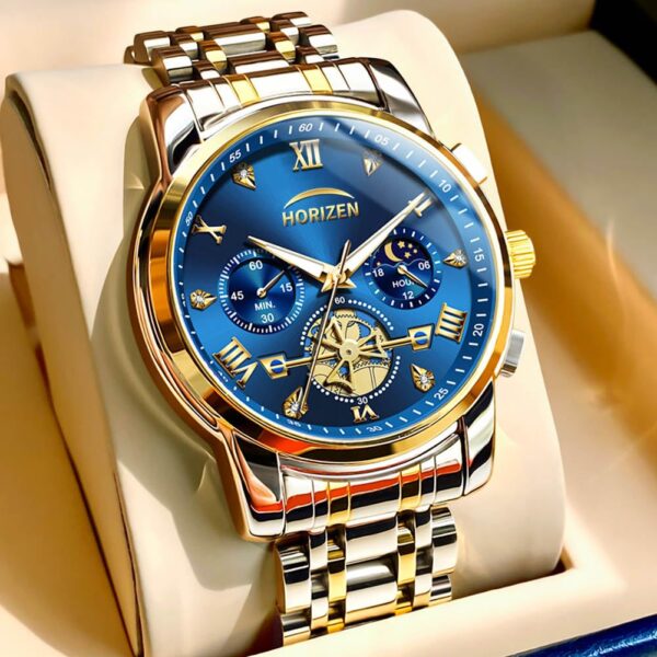 1750978694 HORIZEN Stainless Steel Chronograph Luxury Analogue Watch for Men Blue Dial.jpg
