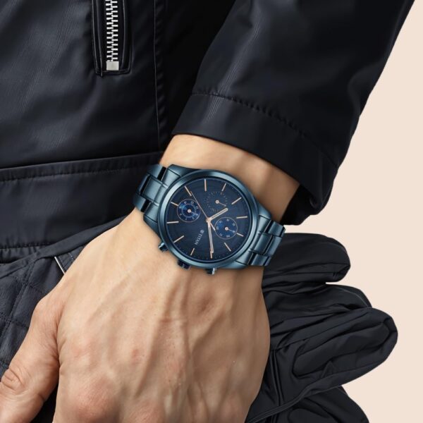 1751080192 Titan Neo Splash Quartz Multifunction Midnight Blue Dial Metallic Blue Stainless Steel Strap Watch for Men.jpg