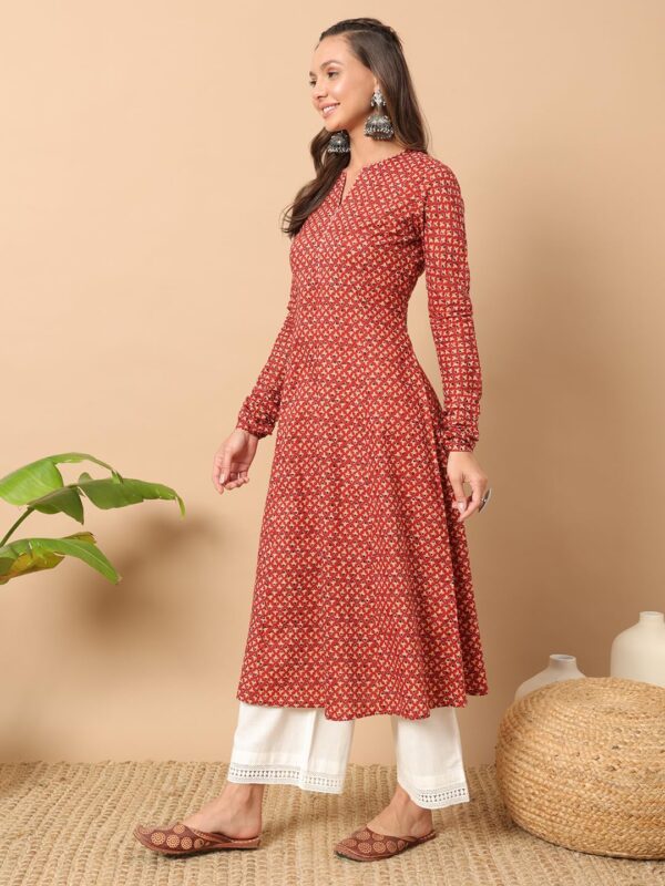 1751081298 FIORRA Womens Floral Printed Navy Blue Cotton A Line Kurta.jpg