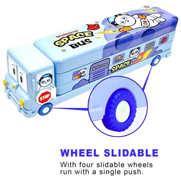 1751085119 PRIME DEALS Bus Shape Pencil Box School Bus Metal Geometry Box for Kids Magic Bus with Moving Tyres with 3.jpg