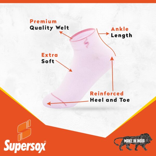1751086115 Supersox Ankle Socks For Women Made With Premium Cotton. Solid Design Anti Odour Anti Bacterial Ideal For.jpg