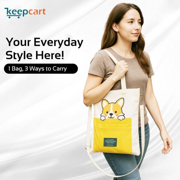 1751088205 KeepCart Canvas Tote Bag for Women Ladies Girls for School College Office Travel Shopping Daily Use 3 in.jpg