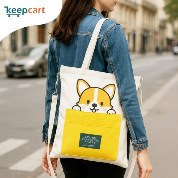 1751088206 KeepCart Canvas Tote Bag for Women Ladies Girls for School College Office Travel Shopping Daily Use 3 in.jpg