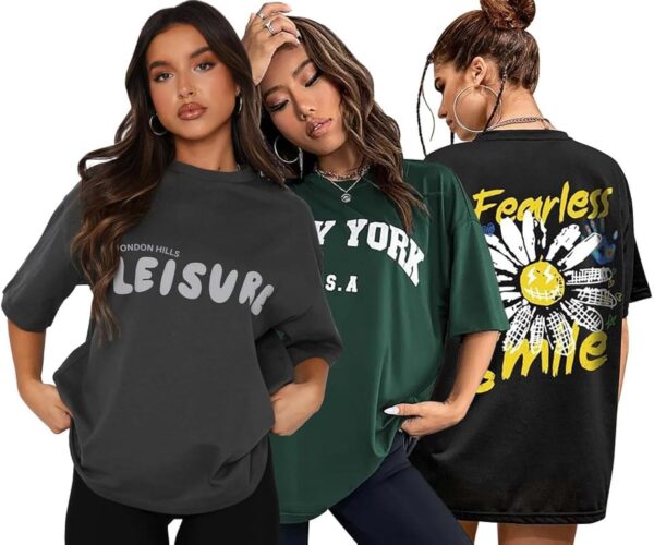 London Hills Women's Cotton Oversized Fit T Shirt