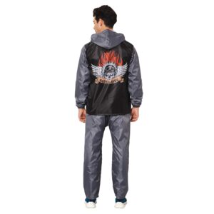 THE CLOWNFISH Men's Polyester Waterproof Standard Length Raincoat Double Coating
