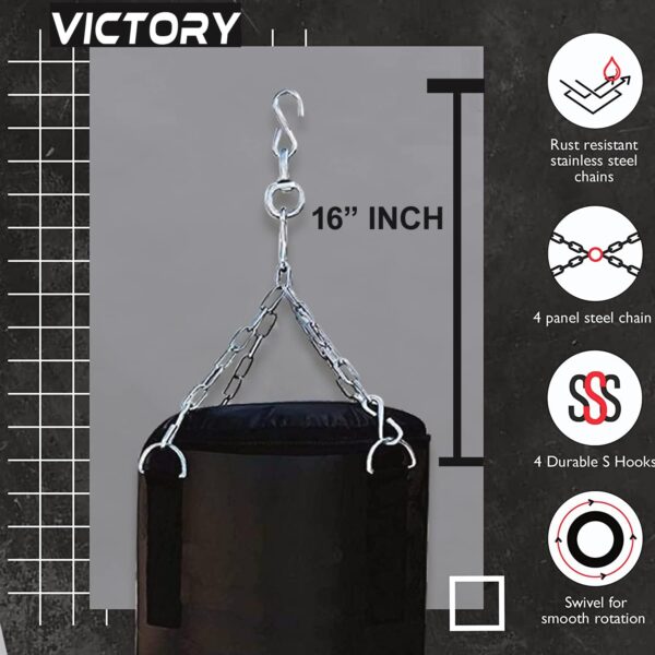 1751100006 VICTORY Heavy Synthetic Leather Boxing Punching Bag Black Stainless Steel Hanging Chain Boxing MMA.jpg