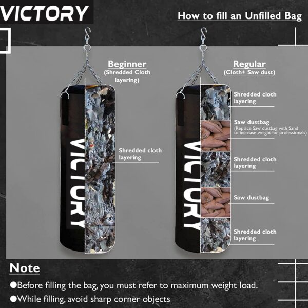 1751100007 VICTORY Heavy Synthetic Leather Boxing Punching Bag Black Stainless Steel Hanging Chain Boxing MMA.jpg