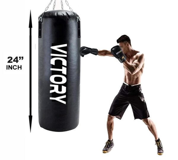 1751100008 VICTORY Heavy Synthetic Leather Boxing Punching Bag Black Stainless Steel Hanging Chain Boxing MMA.jpg