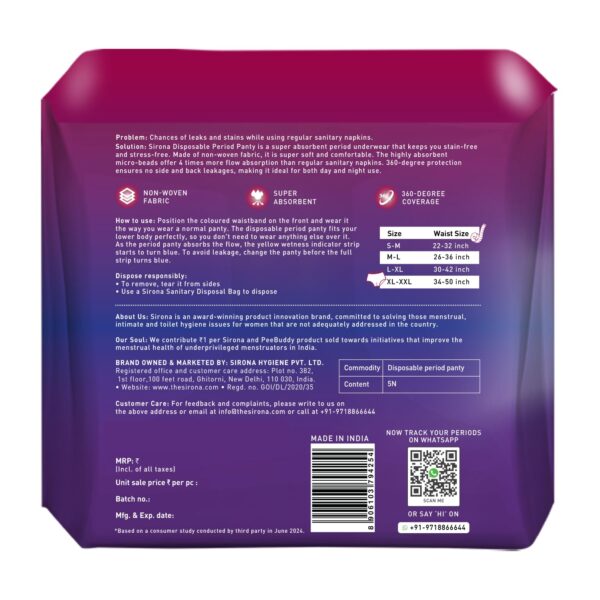1751101080 Sirona Disposable Period Panties for Women S – M 360° Sanitary Protection for Regular Flow No Leakage.jpg