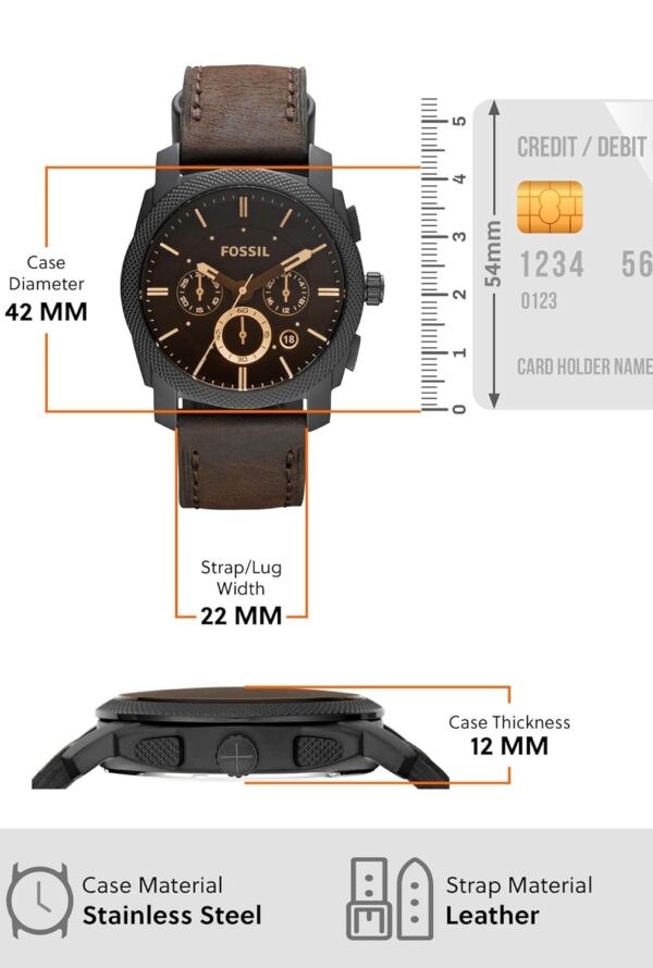 1751118497 Fossil Men Leather Machine Analog Black Dial Watch Fs4656 Band Color Brown.jpg