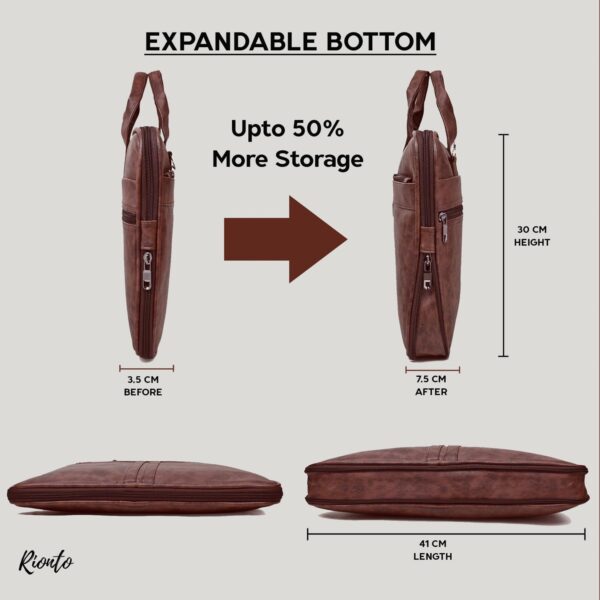 1751119631 RIONTO Messenger Bag Laptop Bag for Men PU Leather Expandable Office Bag for Men Supports Laptop Upto.jpg
