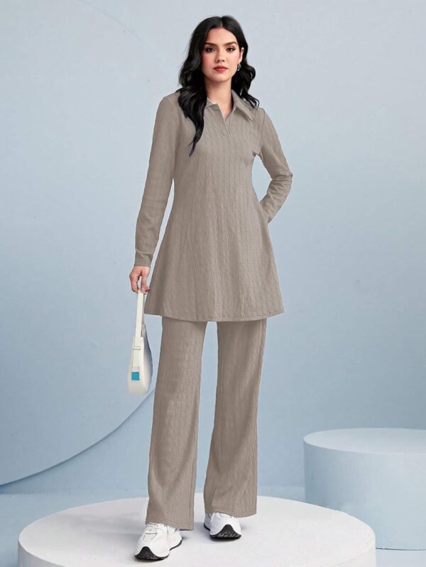 1751131444 TADKEE Womens Solid Color Two Piece Set Long Sleeve Top Wide Leg Pants Co ord Set Casual Wear Co ord.jpg