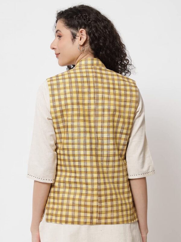 1751132631 VASTRAA FUSION Womens Handloom Block Check Print Nehru Jacket.jpg